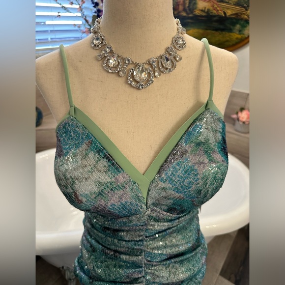 NWT Chiara Boni Exclusive Neiman Cocktail Party Pastel Floral Ruched Dress - Picture 8 of 15